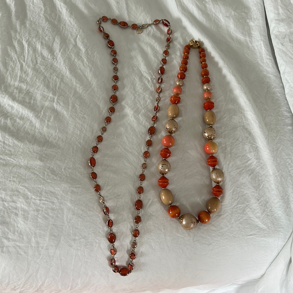 Set of vintage costume necklaces. Pretty paired together!